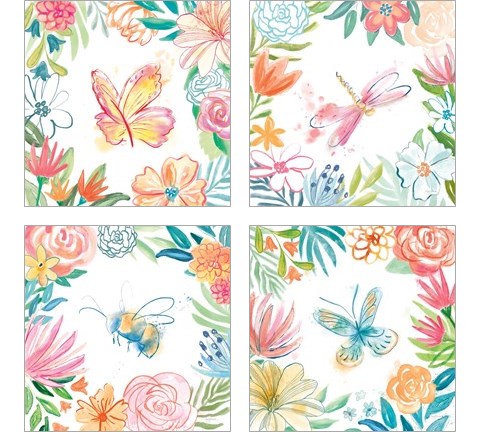 Flower Fun 4 Piece Art Print Set by Mary Urban