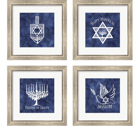 Festival of Lights Blue 4 Piece Framed Art Print Set by Tara Reed