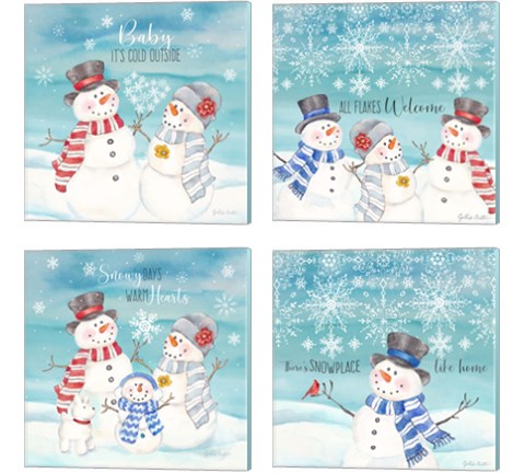 Snow Lace 4 Piece Canvas Print Set by Cynthia Coulter