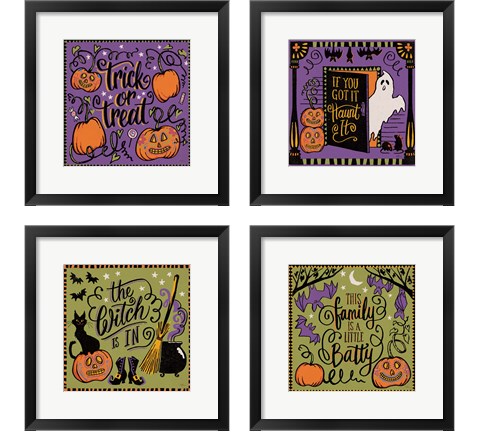 Halloween Expressions 4 Piece Framed Art Print Set by Janelle Penner