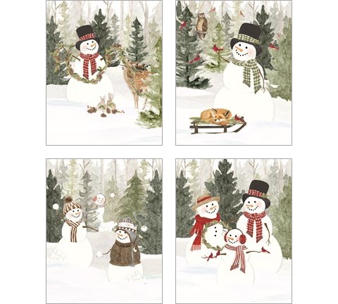 Christmas in the Woods 4 Piece Art Print Set by Tara Reed