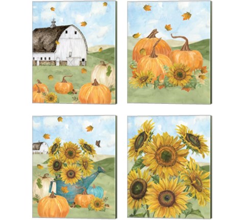 Fall Sunshine 4 Piece Canvas Print Set by Tara Reed