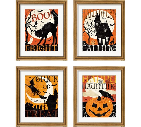 Halloween is Calling 4 Piece Framed Art Print Set by Veronique Charron