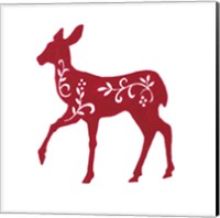 Framed 'Holiday Deer I' border=