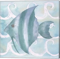 Framed 'Azure Sea Creatures IV' border=