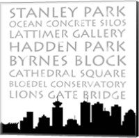 Framed 'Vancouver Skyline Square' border=