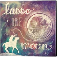 Framed 'Universe Galaxy Lasso the Moon' border=