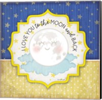 Framed 'I Love You to the Moon & Back' border=