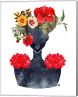 Framed 'Flower Crown Silhouette I' border=