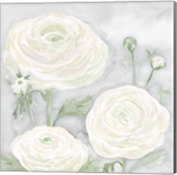 Framed 'Peaceful Repose Floral on Gray I' border=