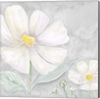 Framed 'Peaceful Repose Floral on Gray III' border=