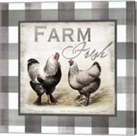 Framed 'Buffalo Check Farm House Chickens Neutral II' border=