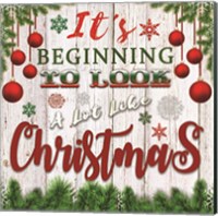 Framed 'It's Beginning to Look a Lot Like Christmas' border=