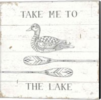 Framed 'Lake Sketches VII' border=