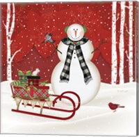 Framed 'Merry Snowman' border=