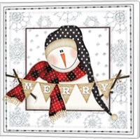 Framed 'Merry Snowman' border=