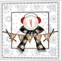 Framed 'Peace Snowman' border=