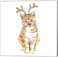 Framed 'Christmas Kitties III Square' border=