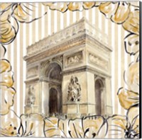 Framed 'Golden Paris II' border=