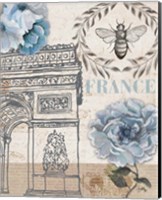 Framed 'Paris Bee II' border=