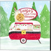 Framed 'Food Cart Christmas IV Santas Milk and Cookies' border=