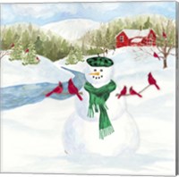 Framed 'Snowman Christmas II' border=