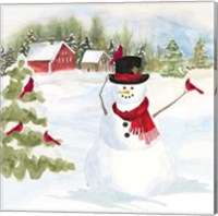 Framed 'Snowman Christmas IV' border=