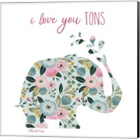 Framed 'Love You Tons' border=