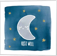 Framed 'Night Sky Rest Well' border=