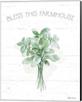 Framed 'Farmhouse Cotton VI Sage' border=