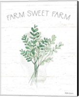 Framed 'Farmhouse Cotton V Sage' border=