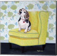 Framed 'Beagle on Yellow' border=