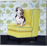 Framed 'Beagle on Yellow' border=