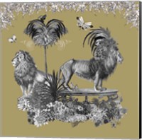 Framed 'Livoris Feritas Lion Design, Square' border=