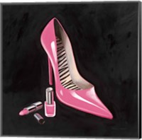 Framed 'Pink Shoe I Crop' border=