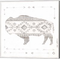 Framed 'Patterned Bison' border=