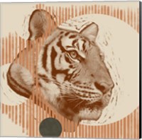 Framed 'Pop Art Tiger I' border=