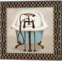 Framed 'Chic Lattice Bath I' border=