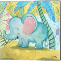 Framed 'Playful Elephant' border=