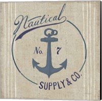 Framed 'Floursack Nautical IX Burlap' border=