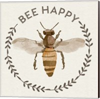 Framed 'Bee Hive I-Bee Happy' border=