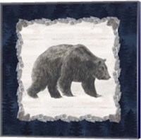 Framed 'Blue Cliff Mountains I-Bear' border=