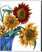Framed 'China Sunflowers I' border=