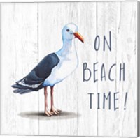 Framed 'On Beach Time' border=