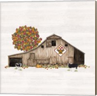 Framed 'Fall Barn Quilt I' border=