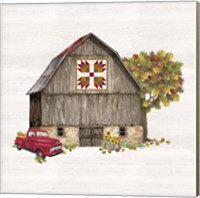 Framed 'Fall Barn Quilt III' border=