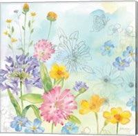 Framed 'Wildflower Mix I' border=