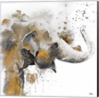 Framed 'Water Elephant with Gold' border=