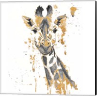 Framed 'Gold Water Giraffe' border=