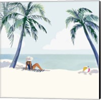 Framed 'Palm Tree Paradise I' border=